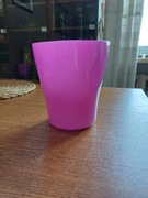 Osłonka Doniczka na storczyka różowa szkło 13 cm średnicy 