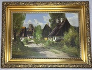 D.Berg wiejska sielanka obraz olejny na płótnie