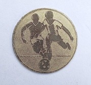 Wklejka emblemat do medalu piłka nożna fi 25 mm złoty