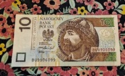 Banknot 10zł  BU9906099 RADAR kolekcjonerski 