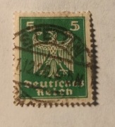 Znaczek pocztowy 5 feningòw Deutsches Reich 1924r. 