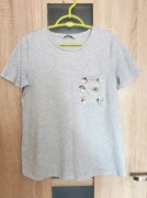 Szara koszulka na krótki rękaw z cekinami L 40