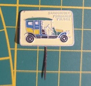 Stara spinka znaczek pins Samochodem po drogach polski