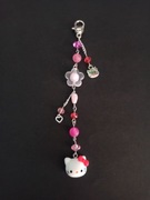 Brelok różowy czerwony hello kitty kwiatek