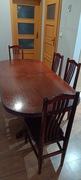 Stół drewniany 180/260 + 4 krzesła