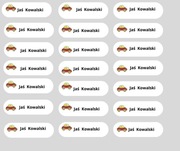 72x NAPRASOWANKI IMIENNE METKI IMIENNE IMIENNIKI NIESPIERALNE