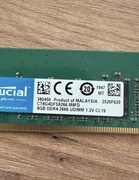Pamięć Crucial RAM DDR4 8GB 2666MHz CL19 UDIMM 1.2V PC4-21300