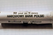 Rolka bankowa. Stan menniczy. 50 szt po 1 zł. Rok 1989.