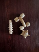 Zestaw drewnianych masażerów do ciała 3 szt. jeżyk wałek Bdg