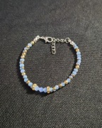 Bransoletka handmade – kamienie i szklane koraliki – elegancka, delikatna