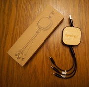 Kabel USB 3w1 microUSB USB-C Lightning zwijany Synology