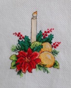 Obrazek świąteczny Świeczka Haft krzyżykowy 