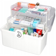ORGANIZER POJEMNIK SKRZYNKA NA LEKI KASETKA APTECZKA ZAMEK ROZKŁADANA XXL