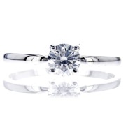 Pierścionek certyfikowany brylant 0.5ct E-F/SI1