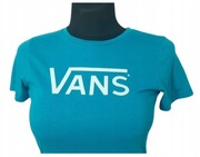 *III BLUZKA T-SHIRT DAMSKI VANS S BŁĘKITNA DUŻE LOGO BAWEŁNA