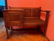 Stylowy mebel z siedziskiem – retro konsolka / telefoniczka PRL