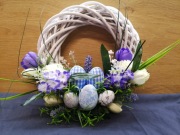 Stroik Wielkanocny na wiklinowym kole