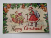 Widokówka 3D stara - Happy Chistmas 