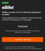 Kupon rabatowy na 20zł (e-Bilet) voucher, kod rabatowy