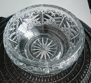 Kryształowa misa na stopie 18 cm | Vintage | Piękny szlif | PRL / klasyka