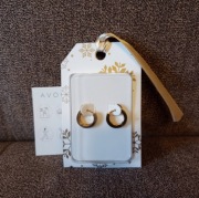 KOLCZYKI ZDOBIONE MAŁYMI CYRKONIAMI Z FIRMY AVON NOWE ZAPINANE WALENTYNKI