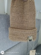 Ciepła czapka wełniana zimowa handmade wełna 95% ręcznie robiona