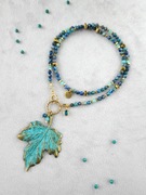 Chryzokola, amazonit, hematyt, stal, mosiądz UNIKAT 