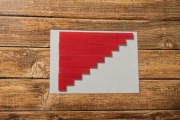 Czerwone belki laminowana pomoc Montessori