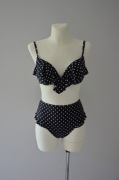 Calzedonia czarny strój kąpielowy bikini push up retro polka dot 38 M