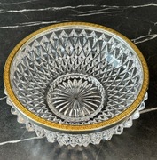 Misa miska owocarka kryształowa okuta metalem śr. 21 cm, rant metal