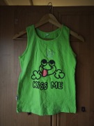 Koszulka bezrękawnik zielony z żabą dziewczęcy rozmiar 158