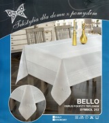 Biały obrus Bello plamoodporny 140x180 elegancki