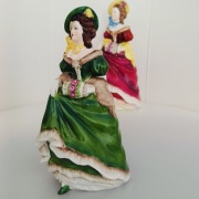 **WIOSNA**wiktoriańska DAMA zielona suknia porcelana COALPORT 1945+