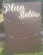 Plan stołów wesele brąz rustykalny sklejka 