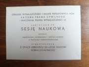 Zaproszenie na 50-lecie AGH w Krakowie im. St. Staszica 69 r. + gratis 