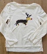 SUPER SWIATECZNA BLUZKA GAP, CEKINY, S, 128 OKAZJA