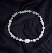 Bransoletka kamienie naturalne perła jadeit opalit kamień księżycowy biała 