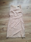 Śliczna elegancka sukienka koronkowa cielista nude 38