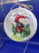 Bombka 3d Misiu z sercem 3d szarym