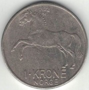 Norwegia 1 korona krone 1972 - 25 mm