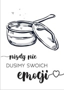 Obraz z napisami do kuchni, plakat w ramie A4