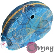 Niebieski organizer do Obag MOON LIGHT liście musztarda 2 kieszenie OMAY