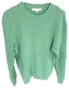 Sweter męski, miętowy, bawełna, Review, rozmiar M