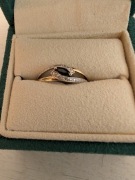 Pierścionek z brylantami i szafirem YES rozmiar 17 z certyfikatem