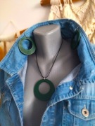 Zestaw biżuterii wisiorek i kolczyk w stylu retro