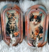 Wieszaki ścienne koty.Unikat Design, Mixmedia, Patynowane 