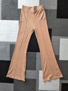 NOWE * Bershka * spodnie prążkowane dzwony beżowe karmelowe * 36 S
