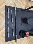 Zestaw gryfow olimpijskich 180 cm + lamany 120 cm + hantle