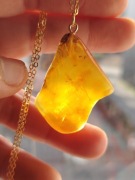 Wisiorek Bursztyn Bałtycki Mleczny | Naturalny | Stal Pozłacana 60cm