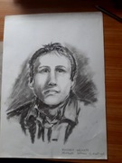 Obraz Górnik wykonany węglem